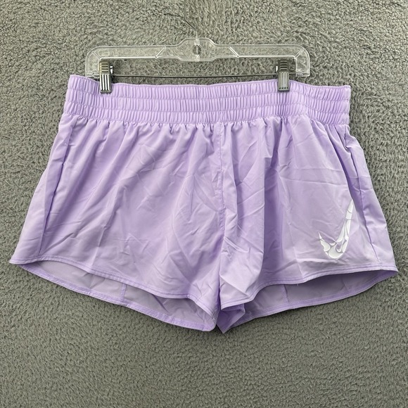 Nike Pants - NWT Nike Dri-FIT Mid Rise 3" Swoosh Shorts‎ Purple Athletic Running Women's XL